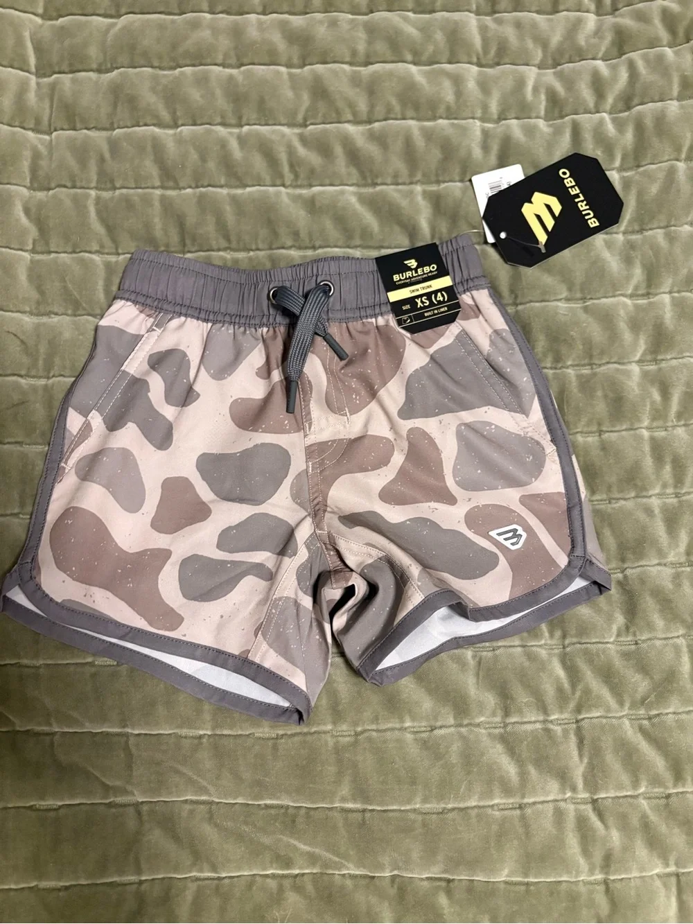 BURLEBO youth swim trunk- Jumbo Classic Deer Camo